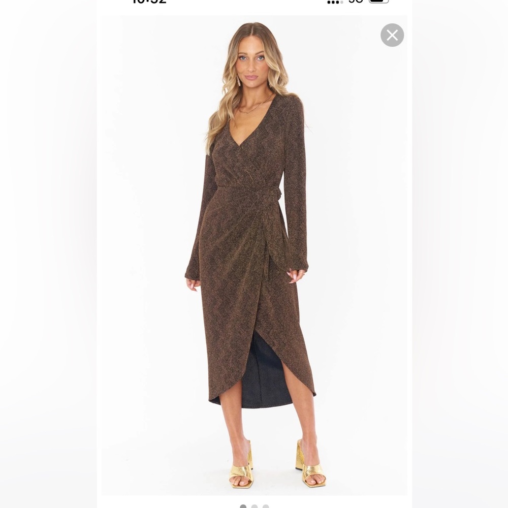 Show Me Your Mumu Kimora Sparkle Knit Wrap Dress Plus Size 3X worn 1